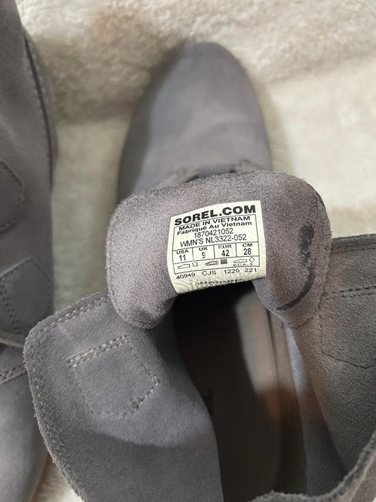 Sorel Grey Suede Lace-Up Ankle Boots - Picture 2 of 6